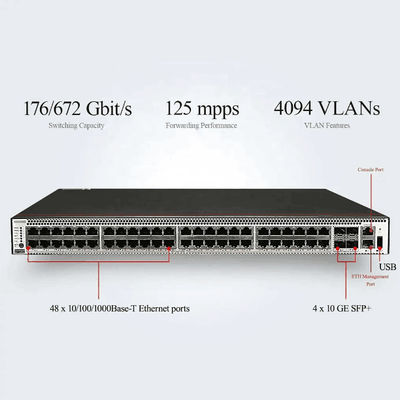 48*10/100/1000BASE-T Ethernet-poorten en 4*10GE SFP-poorten PoE-switch met LACP-functie